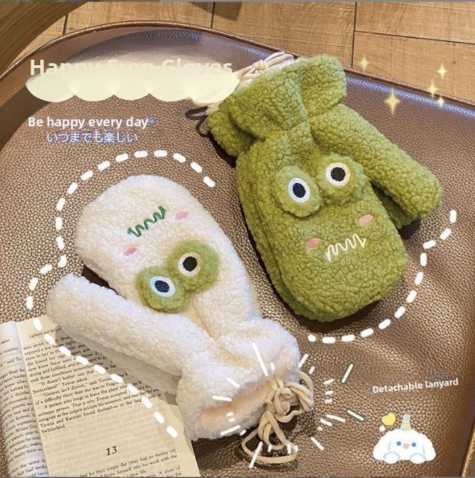 Wool Glove Lined - Guanti da donna in stile coreano,